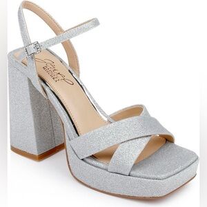 Jewel Badgley Mischka Rainbow Chunky Platform - Silver (5.5)